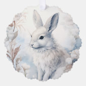 Seizoensgroeten Sneeuwschoenkonijn Ornament Kaart (Voorkant)