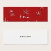 seizoensgroeten sneeuwvlokken mini visitekaartjes (Voorkant /achterkant)