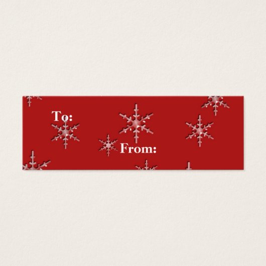 seizoensgroeten sneeuwvlokken mini visitekaartjes (Voorkant)