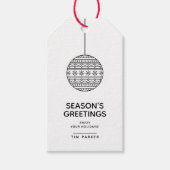 Seizoensgroeten Tag met trendy kerstbal Cadeaulabel (Voorkant)