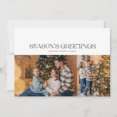 Seizoensgroeten Typografie 6 Foto Feestdagenkaart (Voorkant)