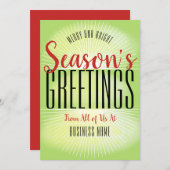 Seizoensgroeten Typografie Corporate Business Feestdagenkaart (Voorkant / Achterkant)