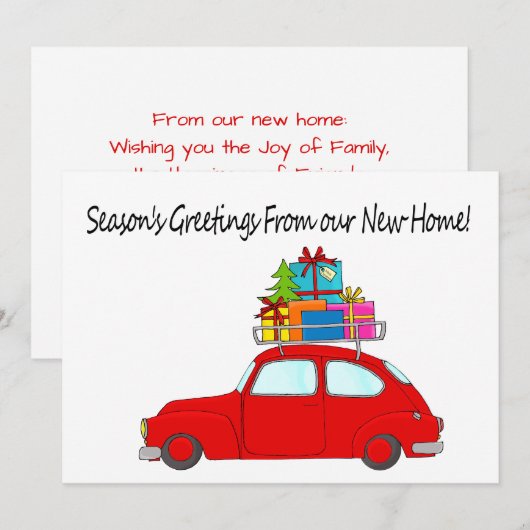 Seizoensgroeten uit New Home Feestdagenkaart (Voorkant / Achterkant)
