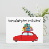 Seizoensgroeten uit New Home Feestdagenkaart (Staand voorkant)