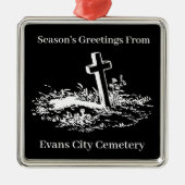 Seizoensgroeten van de begraafplaats van Evans Metalen Ornament (Voorkant)
