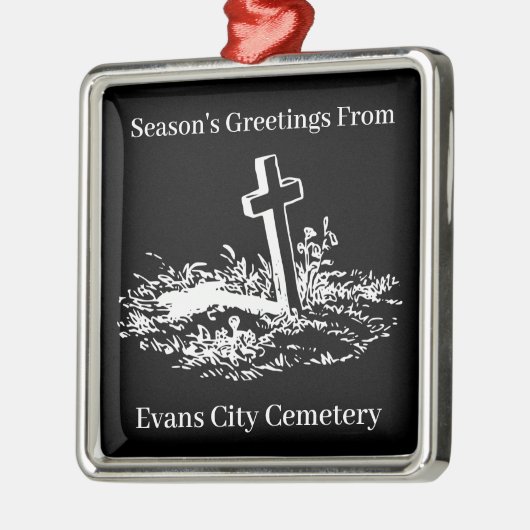 Seizoensgroeten van de begraafplaats van Evans Metalen Ornament (Links)