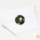 Seizoensgroeten van de planeet Aarde Funny Holiday Ronde Sticker (Envelop)