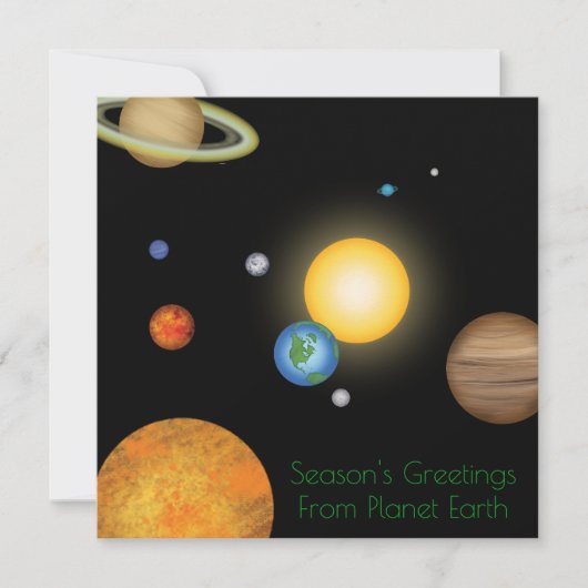 Seizoensgroeten van de Planet Earth Kerstmis Feestdagenkaart (Voorkant)