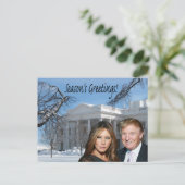 Seizoensgroeten van Donald en Melania Briefkaart (Staand voorkant)
