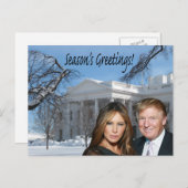 Seizoensgroeten van Donald en Melania Briefkaart (Voorkant / Achterkant)