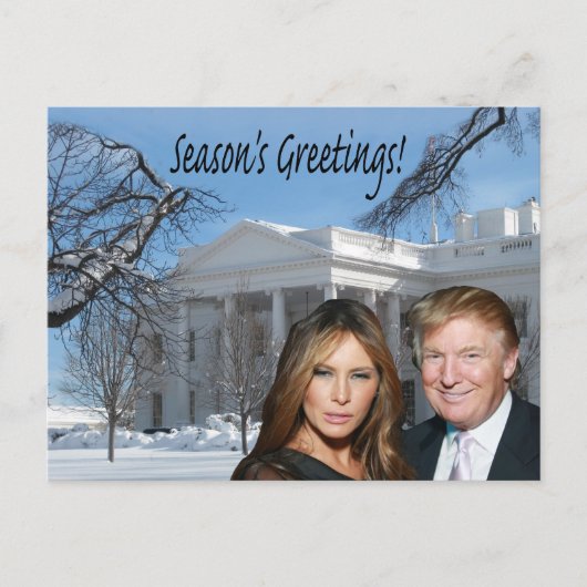 Seizoensgroeten van Donald en Melania Briefkaart (Voorkant)