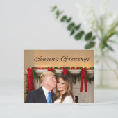 Seizoensgroeten van Donald en Melania Briefkaart (Staand voorkant)