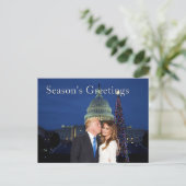 Seizoensgroeten van Donald en Melania Feestdagenkaart (Staand voorkant)