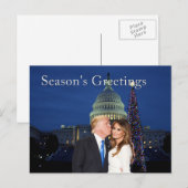 Seizoensgroeten van Donald en Melania Feestdagenkaart (Voorkant / Achterkant)