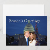 Seizoensgroeten van Donald en Melania Feestdagenkaart (Voorkant / Achterkant)