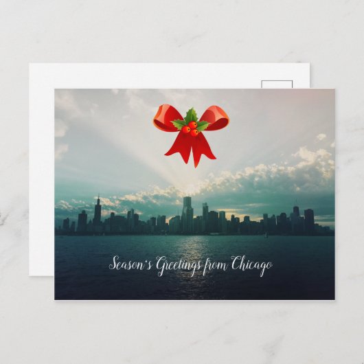 Seizoensgroeten van het Briefkaart van Chicago Hol (Voorkant / Achterkant)