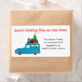 Seizoensgroeten van het nieuwe huislabel etiket (Insitu)