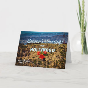 Seizoensgroeten van Hollywood Los Angeles Card Bedankkaart
