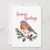 Seizoensgroeten van opgewekte Robin Kaart (Voorkant)