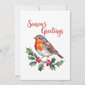 Seizoensgroeten van opgewekte Robin Kaart (Achterkant)
