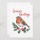 Seizoensgroeten van opgewekte Robin Kaart (Voorkant / Achterkant)