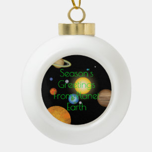 Seizoensgroeten van Planet Earth vieren kerstmis Keramische Bal Ornament