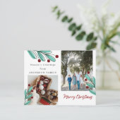 Seizoensgroeten Veerkerstfotofeestdag Briefkaart (Staand voorkant)