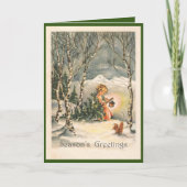 Seizoensgroeten Vintage aangepaste wenskaart Feestdagen Kaart (Voorkant)