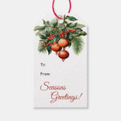 Seizoensgroeten Vintage Design Kerstmis Cadeaulabel (Voorkant)