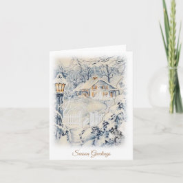 Seizoensgroeten Vintage Kaart