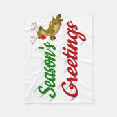 Seizoensgroeten Vliegende Rendieren Kerstscript Fleece Deken (Voorkant)