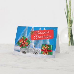 Seizoensgroeten voor iedereen Speelgoed vrachtwage Feestdagen Kaart