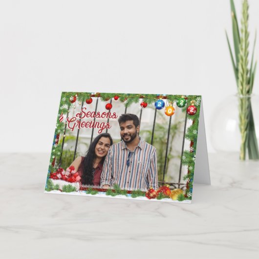 Seizoensgroeten Vouwkaart Kaart (Voorkant)