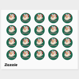Seizoensgroeten - Winter Kerstman Ronde Sticker