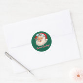 Seizoensgroeten - Winter Kerstman Ronde Sticker (Envelop)
