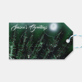 Seizoensgroeten Wintergreen Cadeaulabel