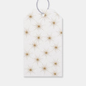 Seizoensgroeten Witte Poinsettia Familienaam Cadeaulabel (Achterkant)