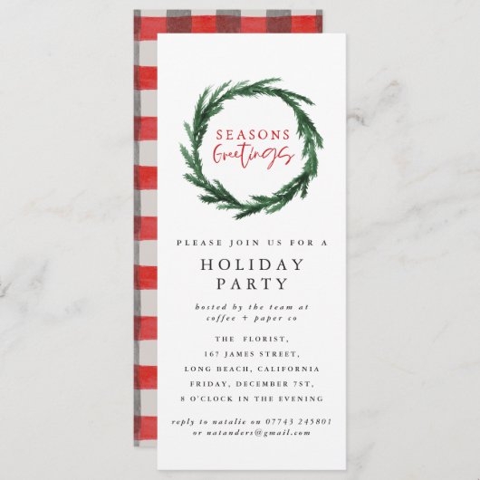 Seizoensgroeten zakelijk kerstfeest kaart (Voorkant / Achterkant)