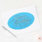 Seizoensgroeten zilver sticker elke kleur (Envelop)