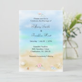 Seizoenshellen op de uitnodiging voor het beach hu (Staand voorkant)