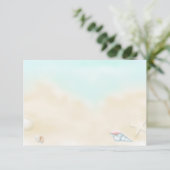 Seizoenshellen op het Beach Wedding RSVP Kaartje (Staand voorkant)