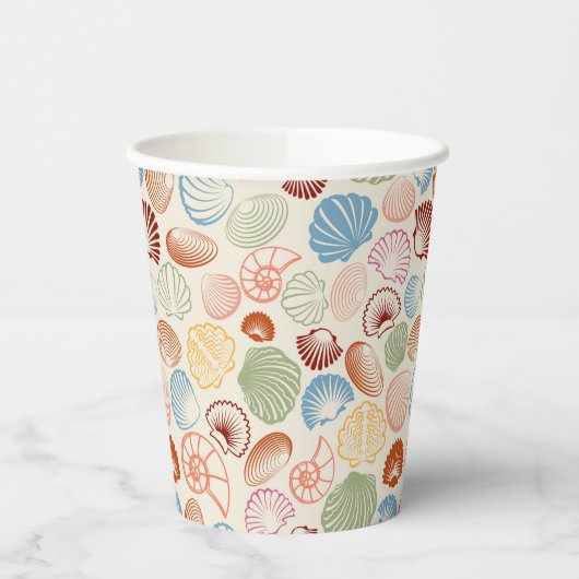 Seizoenshellen van de kust papieren bekers (Links)