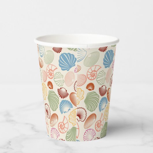 Seizoenshellen van de kust papieren bekers (Rechts)