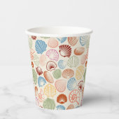 Seizoenshellen van de kust papieren bekers (Voorkant)