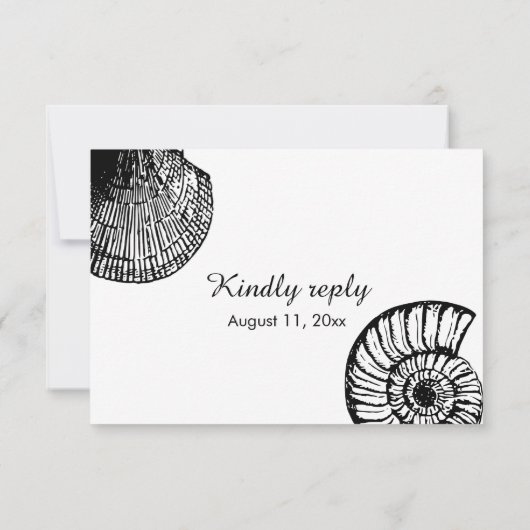 Seizoenshells Beach Wedding Response RSVP (Achterkant)