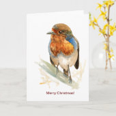 Seizoenskaart met een roodborstje kaart (Gele Bloem)