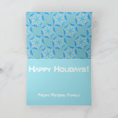 Seizoenskaarten met blauw kristal feestdagen kaart (Binnen)