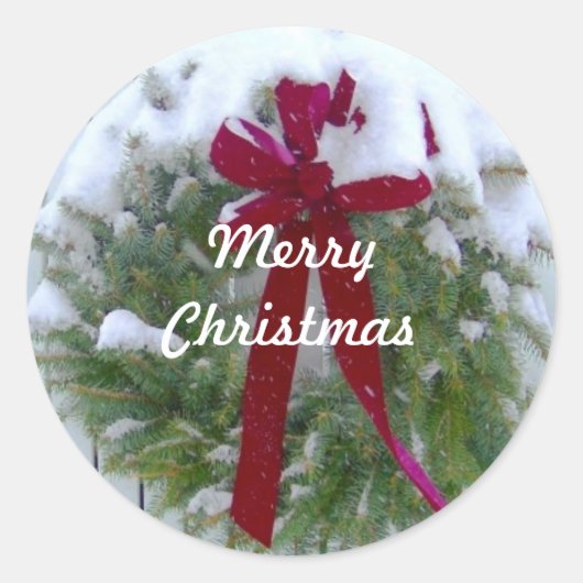 Seizoenskaartenenveloppen voor feestdagen ronde sticker (Voorkant)