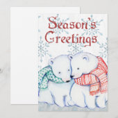 Seizoenskaartje voor Beer met kerstavond Feestdagenkaart (Voorkant / Achterkant)