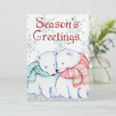 Seizoenskaartje voor Beer met kerstavond Feestdagenkaart (Staand voorkant)